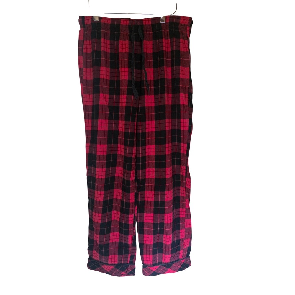 Victorias Secret Red Black‎ Buffalo Plaid Pajama Pants Small Cotton Modal Blend